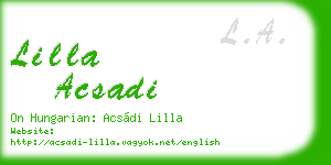 lilla acsadi business card